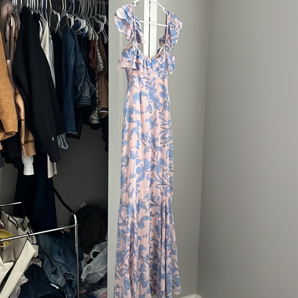Lulu’s Adelaide Pink & Blue Floral Maxi Dress, worn once - Picture 8 of 11